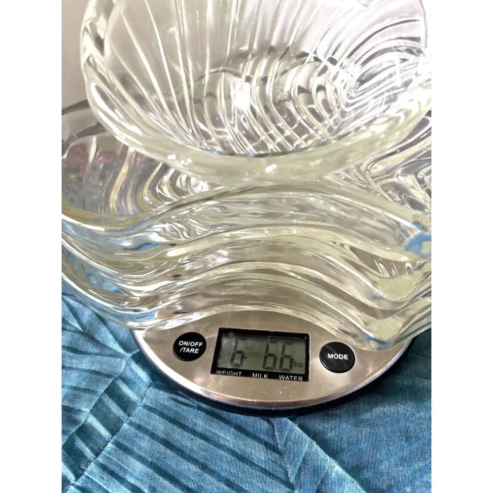 Vintage Glass Chip & Dip Serving Set 5 Pc Clear Swirl Party Platter